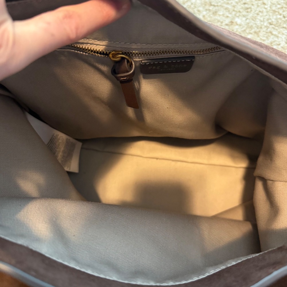 Rag &‎ Bone Clinton bucket bag chocolate brown  leather suede minimalist slouchy - Picture 8 of 11